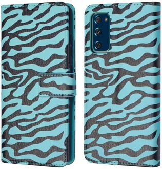 Imoshion Design Bookcase voor de Samsung Galaxy S20 FE - Black Blue Stripes Meerkleurig