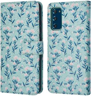 Imoshion Design Bookcase voor de Samsung Galaxy S20 FE - Blue Flowers Meerkleurig