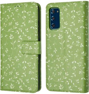 Imoshion Design Bookcase voor de Samsung Galaxy S20 FE - Green Flowers Meerkleurig