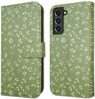 Imoshion Design Bookcase voor de Samsung Galaxy S21 FE - Green Flowers Meerkleurig
