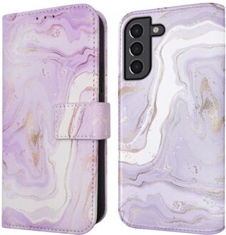 Imoshion Design Bookcase voor de Samsung Galaxy S21 - Purple Marble Meerkleurig