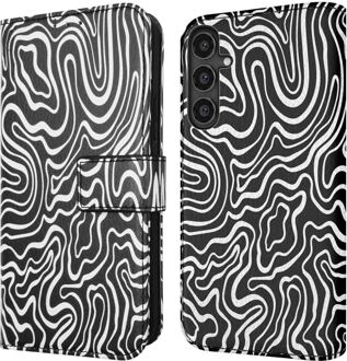 Imoshion Design Bookcase voor de Samsung Galaxy S23 FE - Black And White Meerkleurig