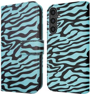Imoshion Design Bookcase voor de Samsung Galaxy S23 FE - Black Blue Stripes Meerkleurig