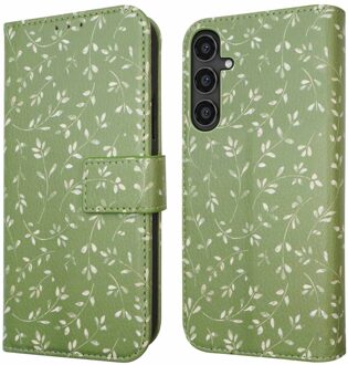 Imoshion Design Bookcase voor de Samsung Galaxy S23 FE - Green Flowers Meerkleurig