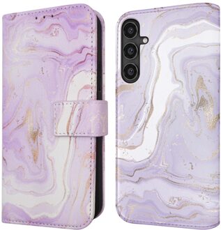 Imoshion Design Bookcase voor de Samsung Galaxy S23 FE - Purple Marble Meerkleurig