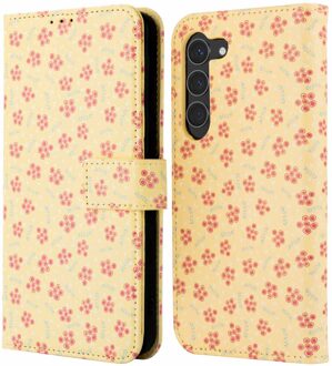 Imoshion Design Bookcase voor de Samsung Galaxy S23 - Sunny Yellow Petite Flowers Meerkleurig