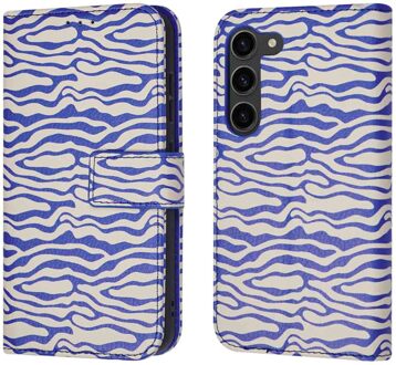 Imoshion Design Bookcase voor de Samsung Galaxy S23 - White Blue Stripes Meerkleurig