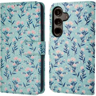 Imoshion Design Bookcase voor de Samsung Galaxy S24 - Blue Flowers Meerkleurig