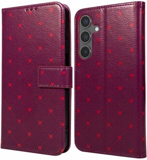 Imoshion Design Bookcase voor de Samsung Galaxy S24 - Crush Check Coral Dust Rood