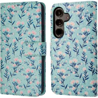 Imoshion Design Bookcase voor de Samsung Galaxy S24 Plus - Blue Flowers Meerkleurig