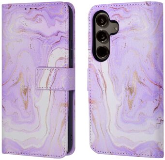 Imoshion Design Bookcase voor de Samsung Galaxy S24 - Purple Marble Meerkleurig