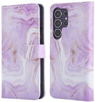 Imoshion Design Bookcase voor de Samsung Galaxy S25 Ultra - Purple Marble Meerkleurig