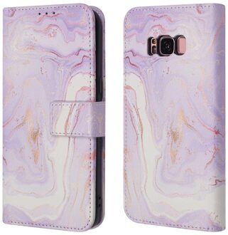 Imoshion Design Bookcase voor de Samsung Galaxy S8 - Purple Marble Meerkleurig