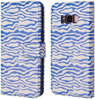 Imoshion Design Bookcase voor de Samsung Galaxy S8 - White Blue Stripes Meerkleurig