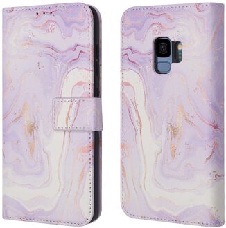 Imoshion Design Bookcase voor de Samsung Galaxy S9 - Purple Marble Meerkleurig