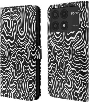 Imoshion Design Bookcase voor de Xiaomi Poco X6 Pro - Black And White Meerkleurig