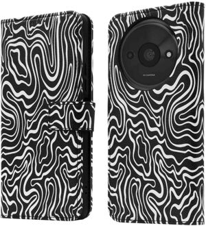 Imoshion Design Bookcase voor de Xiaomi Redmi A3 - Black And White Meerkleurig