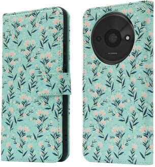 Imoshion Design Bookcase voor de Xiaomi Redmi A3 - Blue Flowers Meerkleurig