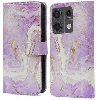 Imoshion Design Bookcase voor de Xiaomi Redmi Note 13 Pro (5G) / Poco X6 - Purple Marble Meerkleurig