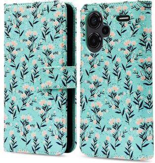 Imoshion Design Bookcase voor de Xiaomi Redmi Note 13 Pro Plus (5G) - Blue Flowers Meerkleurig