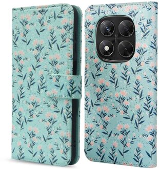 Imoshion Design Bookcase voor de Xiaomi Redmi Note 14 Pro (5G) / 14 Pro Plus (5G) - Blue Flowers Meerkleurig