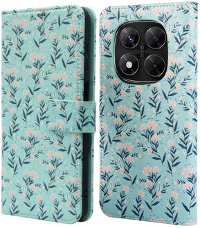 Imoshion Design Bookcase voor de Xiaomi Redmi Note 14 Pro Plus (5G) - Blue Flowers Meerkleurig