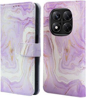 Imoshion Design Bookcase voor de Xiaomi Redmi Note 14 Pro Plus (5G) - Purple Marble Meerkleurig