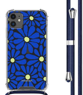 Imoshion Design hoesje met koord voor de Apple iPhone 11 - Cobalt Blue Flowers Connect Meerkleurig - 6.1