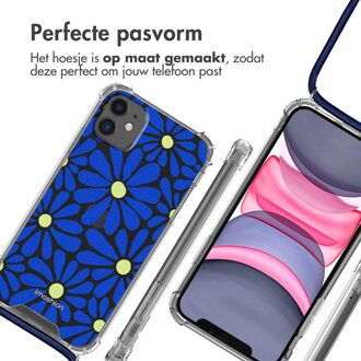 Imoshion Design hoesje met koord voor de Apple iPhone 11 - Cobalt Blue Flowers Connect Meerkleurig - 6.1
