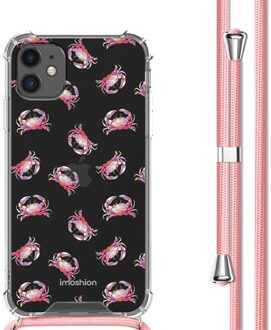 Imoshion Design hoesje met koord voor de Apple iPhone 11 - Crab Watercolor Meerkleurig - 6.1