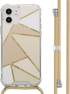 Imoshion Design hoesje met koord voor de Apple iPhone 12 (Pro) - Beige Graphic Meerkleurig - 6.1