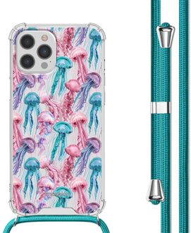 Imoshion Design hoesje met koord voor de Apple iPhone 12 (Pro) - Jellyfish Watercolor Meerkleurig - 6.1