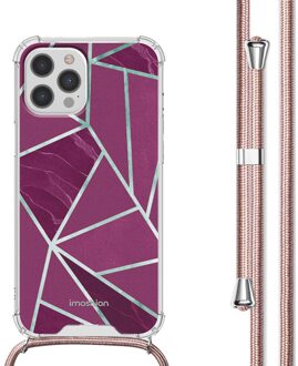 Imoshion Design hoesje met koord voor de Apple iPhone 12 Pro Max - Bordeaux Graphic Meerkleurig - 6.7