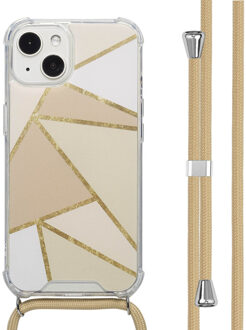 Imoshion Design hoesje met koord voor de Apple iPhone 13 - Beige Graphic Meerkleurig