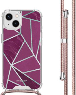 Imoshion Design hoesje met koord voor de Apple iPhone 13 - Bordeaux Graphic Meerkleurig