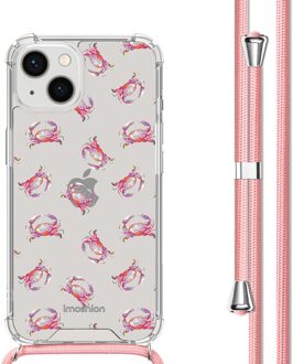 Imoshion Design hoesje met koord voor de Apple iPhone 13 - Crab Watercolor Meerkleurig