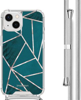Imoshion Design hoesje met koord voor de Apple iPhone 13 - Petrol Green Graphic Meerkleurig
