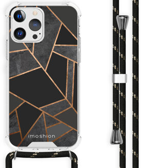 Imoshion Design hoesje met koord voor de Apple iPhone 13 Pro - Black Graphic Meerkleurig