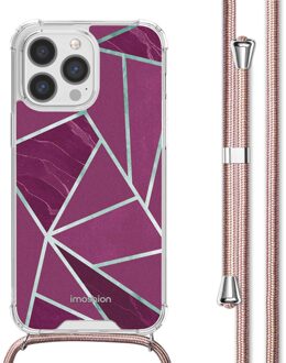 Imoshion Design hoesje met koord voor de Apple iPhone 13 Pro - Bordeaux Graphic Meerkleurig