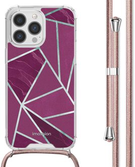 Imoshion Design hoesje met koord voor de Apple iPhone 13 Pro Max - Bordeaux Graphic Meerkleurig