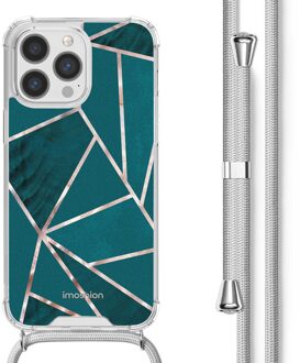 Imoshion Design hoesje met koord voor de Apple iPhone 13 Pro - Petrol Green Graphic Meerkleurig