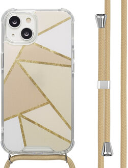 Imoshion Design hoesje met koord voor de Apple iPhone 14 - Beige Graphic Meerkleurig - 6.06