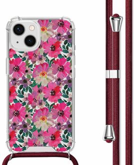 Imoshion Design hoesje met koord voor de Apple iPhone 14 - Flower Water Meerkleurig - 6.06