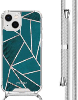 Imoshion Design hoesje met koord voor de Apple iPhone 14 - Petrol Green Graphic Meerkleurig - 6.06