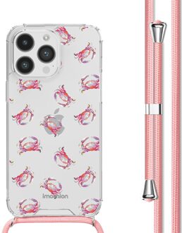 Imoshion Design hoesje met koord voor de Apple iPhone 14 Pro Max - Crab Watercolor Meerkleurig - 6.7