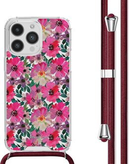 Imoshion Design hoesje met koord voor de Apple iPhone 14 Pro Max - Flower Water Meerkleurig - 6.7