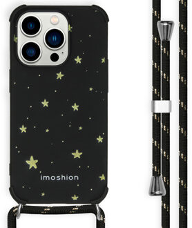 Imoshion Design hoesje met koord voor de Apple iPhone 14 Pro - Stars Gold Zwart - 6.1