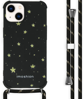Imoshion Design hoesje met koord voor de Apple iPhone 14 - Stars Gold Zwart - 6.06
