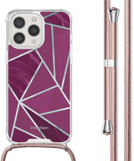 Imoshion Design hoesje met koord voor de Apple iPhone 15 Pro - Bordeaux Graphic Meerkleurig
