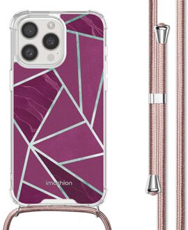 Imoshion Design hoesje met koord voor de Apple iPhone 15 Pro Max - Bordeaux Graphic Meerkleurig